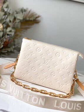 Louis Vuitton Louis Vuitton Lambskin Coussin PM M57793 Cream